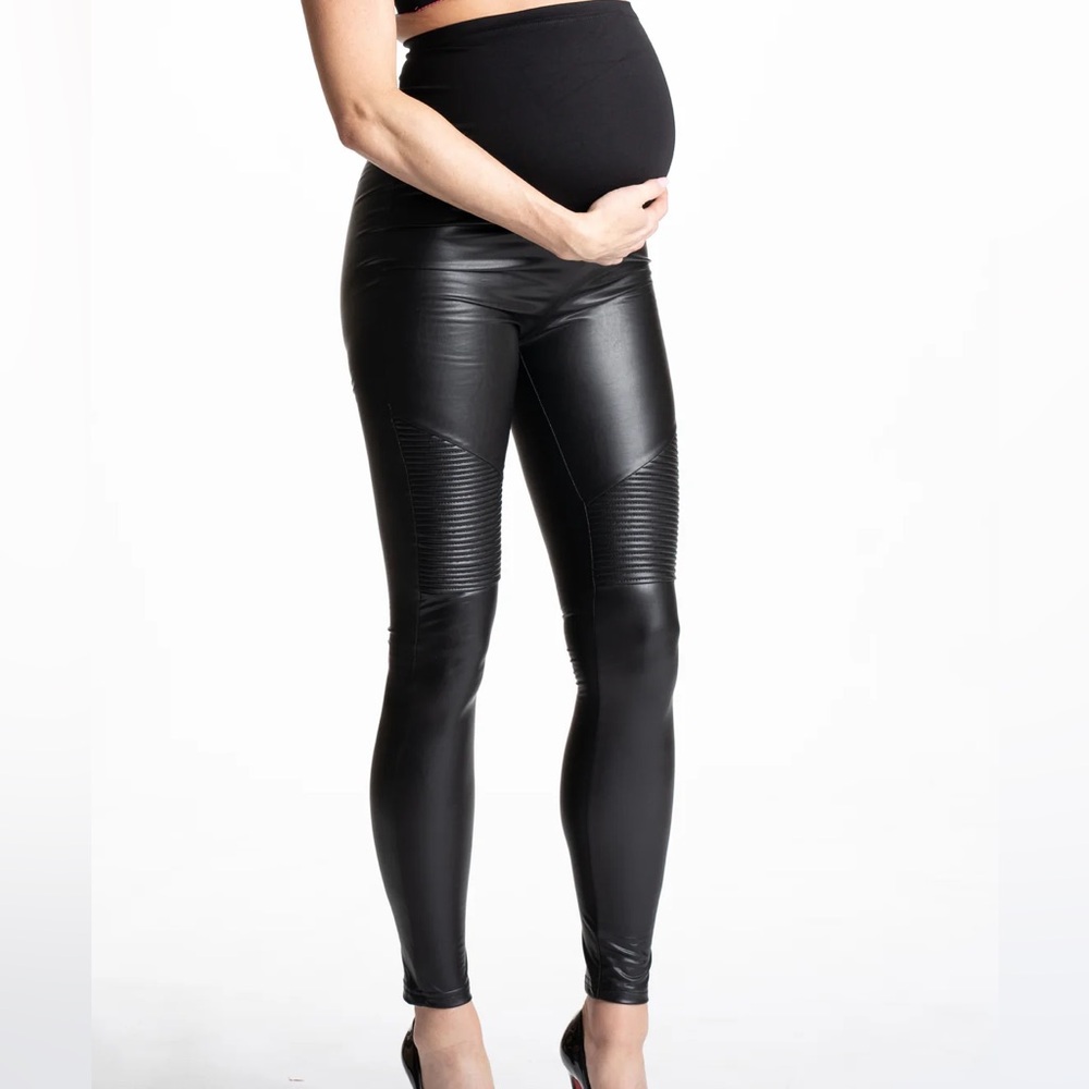 NWT! Faux leather Maternity Leggings